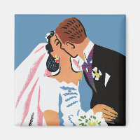 Mariage Vintage, Mariée Rétro et Marié S'embrassan