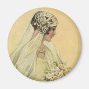 Aimant Mariage vintage, Portrait de mariée victorienne