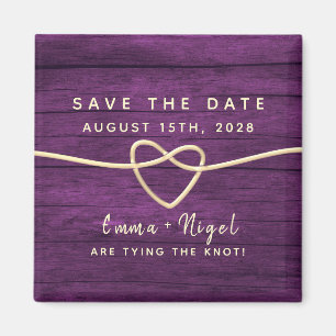 Aimant Mariage Violet Enregistrer La Date Invitation