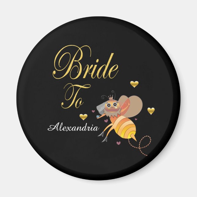 Aimant Mariée à l'abeille Personnaliser la mariée (Devant)