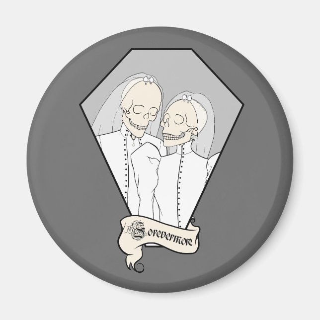 Aimant Mariées squelettes (Devant)