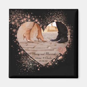 Aimant Mariés & Joyeux Rose Gold Lumières Scintillantes P