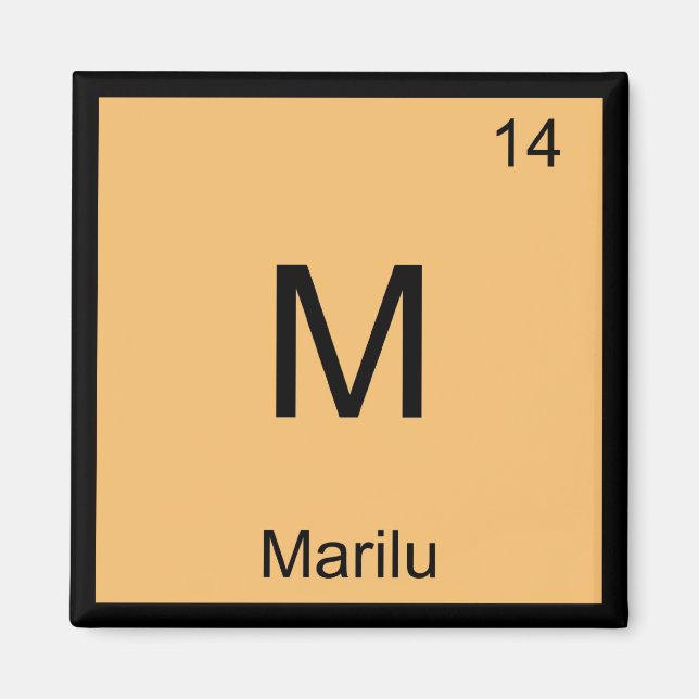 Aimant Marilu Nom Chimie Élément Tableau périodique (Devant)