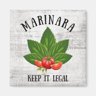 Aimant Marinara Gardez-le légal Basil Tomates Feuilles