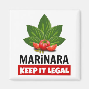 Aimant Marinara Gardez-le légal Basil Tomates Feuilles