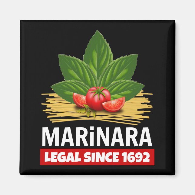 Aimant Marinara Légal Depuis 1692 Basil Tomates Spaghetti (Devant)