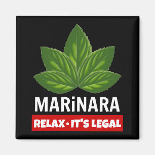 Aimant Marinara Relax C'est légal Basil Feuille Humour al