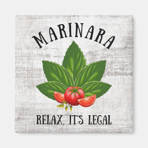 Aimant Marinara Relax C'est légal Basil Tomate Humour ali