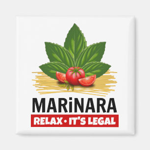 Aimant Marinara Relax C'est légal Basil Tomates Spaghetti