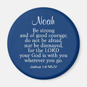 Aimant Marine Bleu Courage Bible Verse Nom personnalisé S