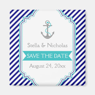 Aimant Marine bleu, mariage nautique aqua Enregistrer la 