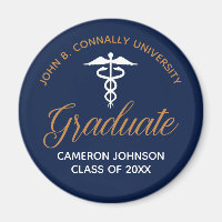 Marine Blue Gold Médicale School Graduation Keepsa