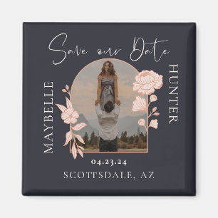 Aimant Marine d'arche photographique Rose florale de Boho