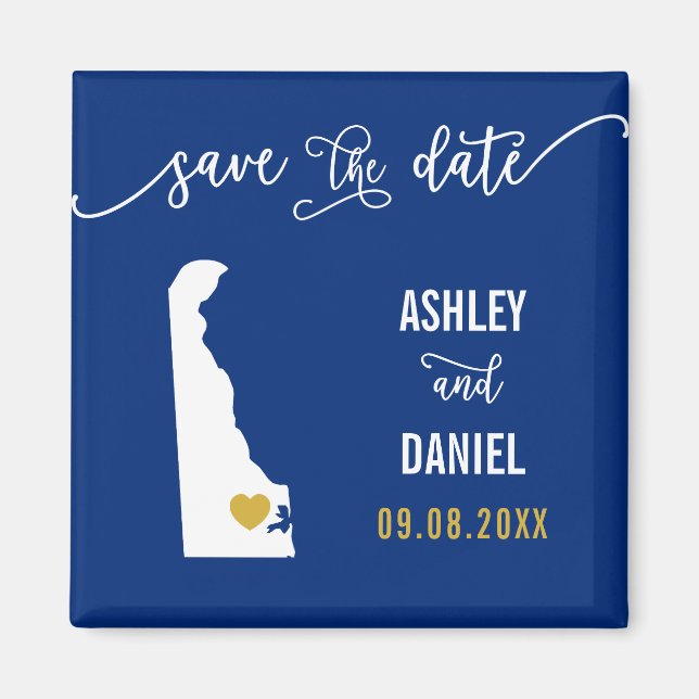 Aimant Marine Delaware Wedding Enregistrer la Carte de la (Devant)