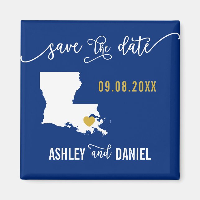 Aimant Marine Louisiane Mariage Enregistrer la carte de l (Devant)