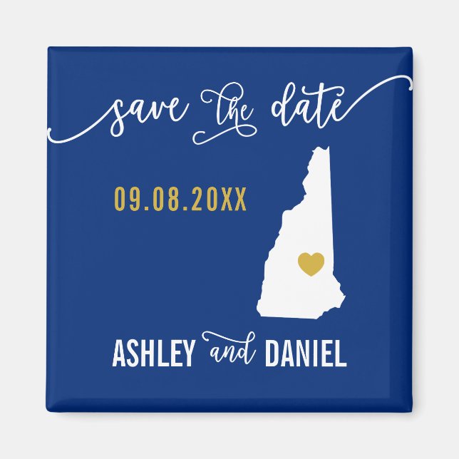 Aimant Marine New Hampshire Mariage Enregistrer la carte  (Devant)