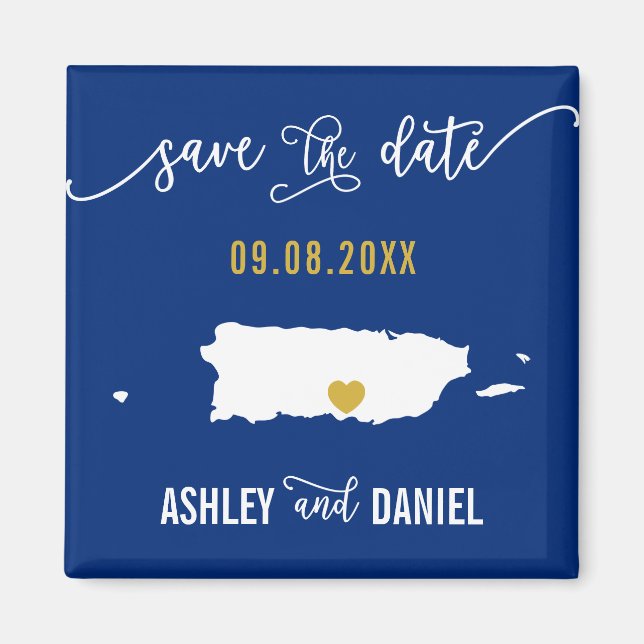 Aimant Marine Porto Rico Mariage Enregistrer la carte des (Devant)