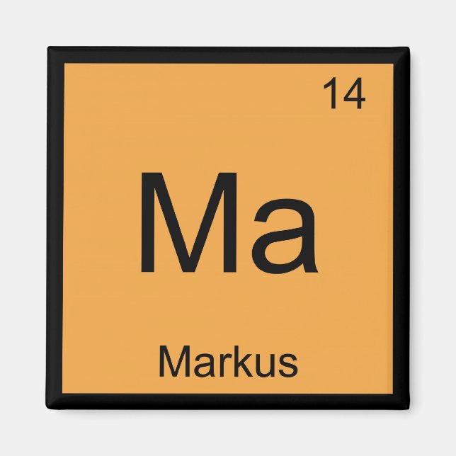 Aimant Markus Nom Chimie Élément Tableau périodique (Devant)