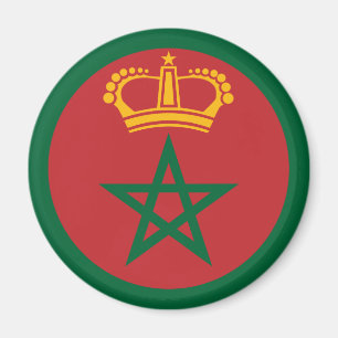 Aimant Marocain rond symbole du drapeau du pays armée
