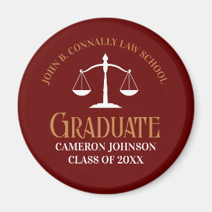 Aimant Maroon Gold Law School Graduation Keepsaké
