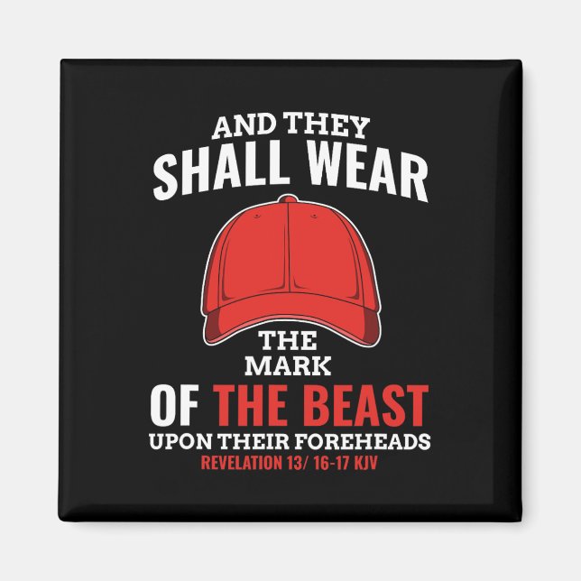 Aimant Marque Drôle Anti Trump De La Bête Rouge Casquette (Devant)