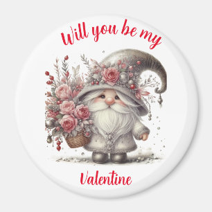 Aimant Marque florale teinte argent moderne gnome Saint V