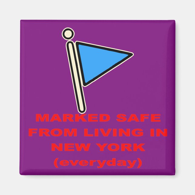 Aimant Marqué Sûr De Vivre À New York # (Devant)