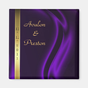 Aimant Marquis Purple Silk Gold Enregistrer La Date Magne