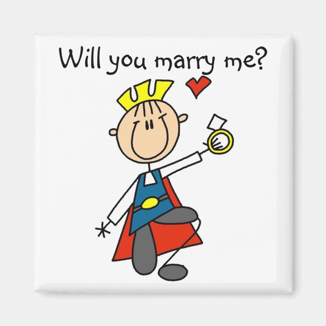 Aimant Marry Me Mariage Proposition Tshirts et cadeaux (Devant)