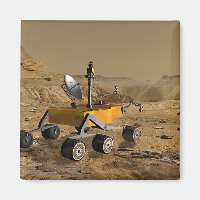 Aimant Mars Science Laboratory voyage près d'un canyon (Devant)