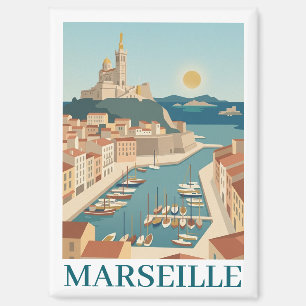 Aimant Marseille France Voyage Minimaliste Vintage