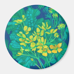 Aimant Marsh Marigold Fleurs sauvages d'été peinture flor