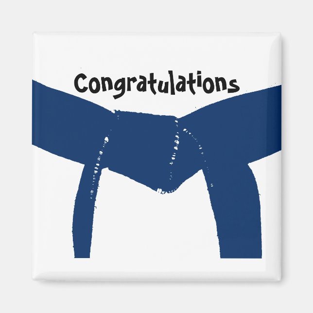 Aimant Martial Arts Blue Belt Félicitations (Devant)