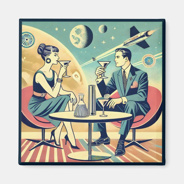 Aimant Martini Space Travel Affiches de l'équipage de con (Devant)
