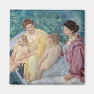 Aimant Mary Cassatt - Deux mères et enfants dans un batea