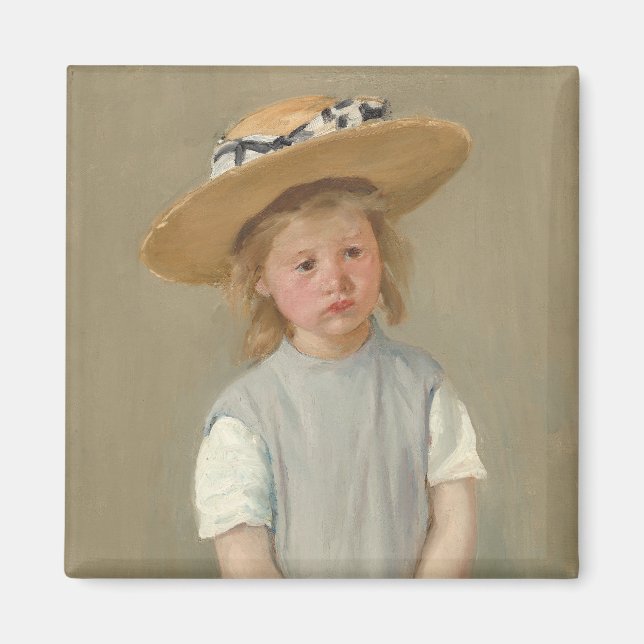 Aimant Mary Cassatt - Enfant en paille Casquette (Devant)