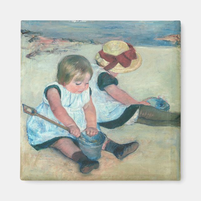 Aimant Mary Cassatt - Enfants jouant sur la plage (Devant)