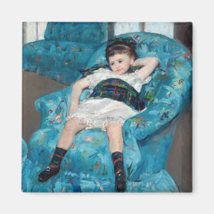 Aimant Mary Cassatt - Petite fille dans un fauteuil bleu