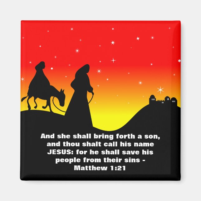 Aimant Mary & Joseph, Bible Scripture Verse (Devant)