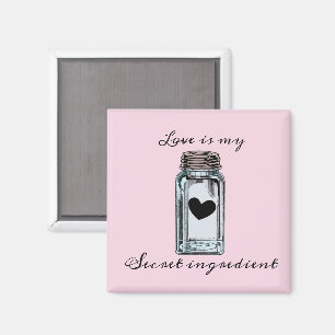 Aimant Mason Jar Canning Love is my Secret Ingredient