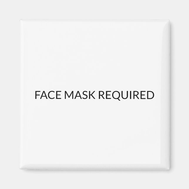 Aimant Masque de visage Requis signe simple noir et blanc (Devant)