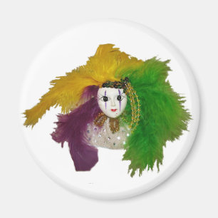 Aimant Masque d'Indien de mardi gras
