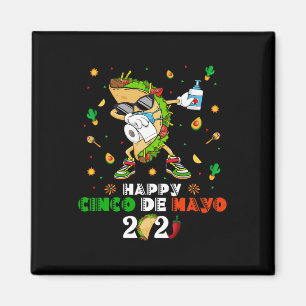 Aimant Masque facial Dabbing Taco Cinco De Mayo 2021 Quar
