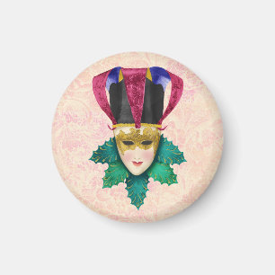 Aimant Masque Jester avec détail or orné