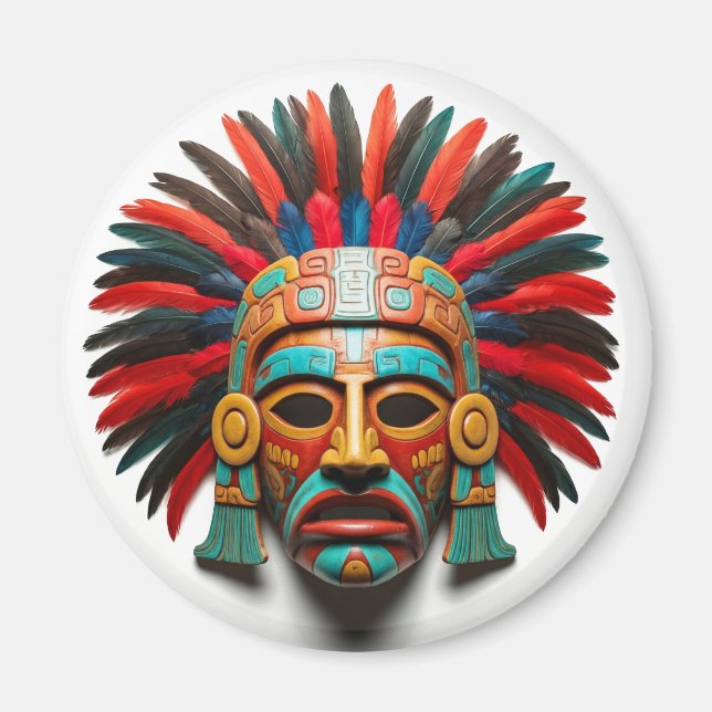 Aimant Masque maya Voyage Mexique (Devant)