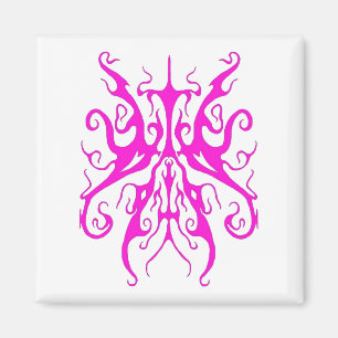 Aimant Masque Tribal Rose Élégant Design Abstrait