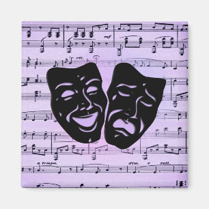Aimant Masques de musique et de théâtre violets