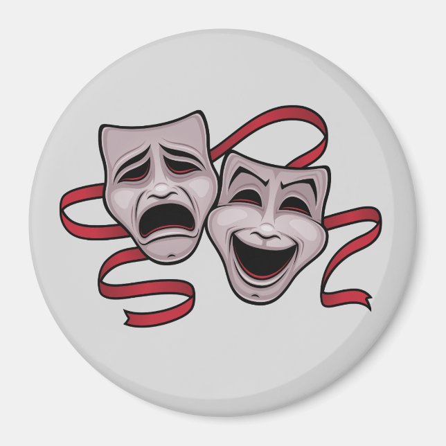 Aimant Masques De Théâtre Comédie Et Tragédie (Devant)