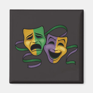 Aimant Masques de théâtre festifs Mardi Gras heureux et t