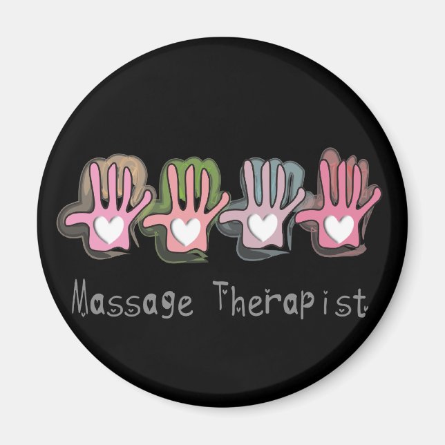 Aimant Massage Thérapiste 'Mains" Cadeaux Design (Devant)